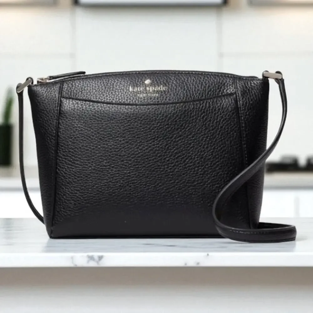 Kate Spade Monica Crossbody Pebbled Leather Purse Black WKR00258